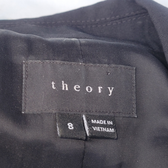 Theory Black Slim Jacket Blazer single button size 8 womens designer - Picture 4 of 7